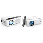 TMY V08 and AuKing M8-F mini LCD projectors side by side